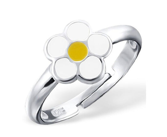 Kids' Silver Flower Ring