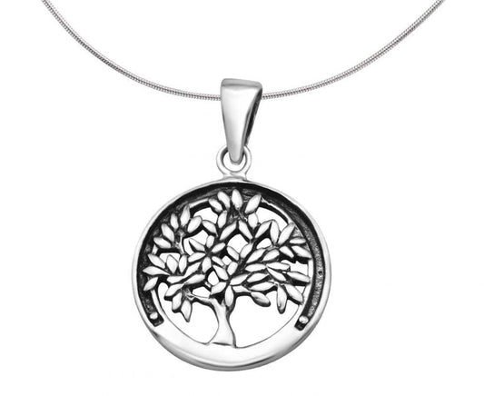 Silver Circular Tree-Of-Life Pendant