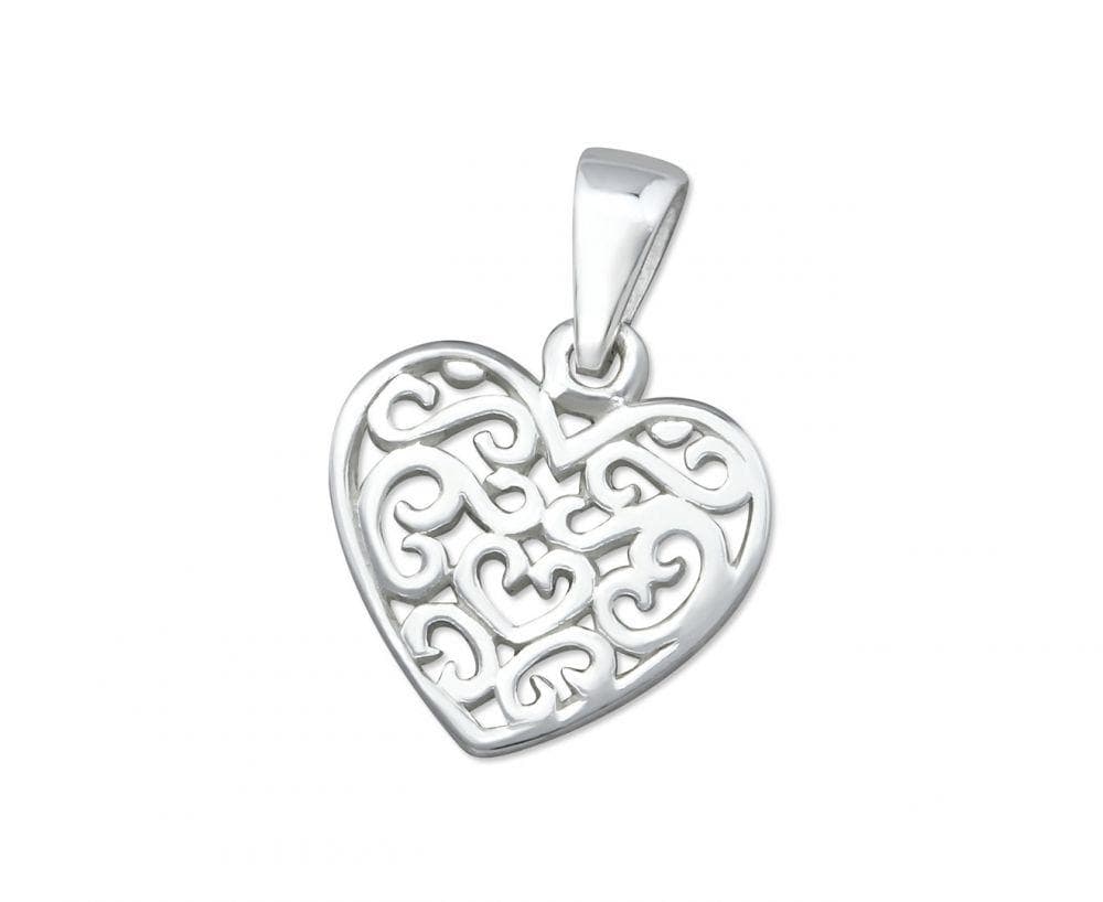 Silver Filigree Heart Pendant