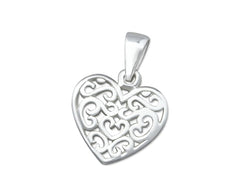 Silver Filigree Heart Pendant