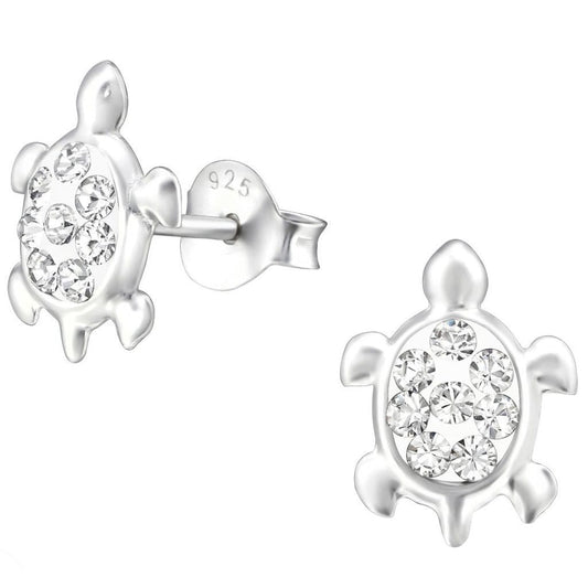 Kid's Sterling Silver Turtle Stud Earrings