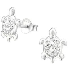 Kid's Sterling Silver Turtle Stud Earrings