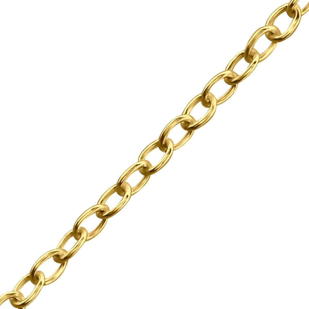 Gold Plated Sterling Silver 42 cm Silver Cable Chain