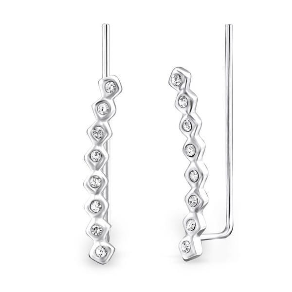 Long Silver Round Ear Cuff