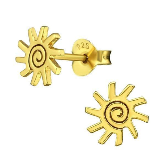 14 K Gold Plated Silver Sun Earrings