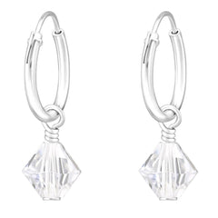 Sterling Silver Xilion Bead Hoop Earring