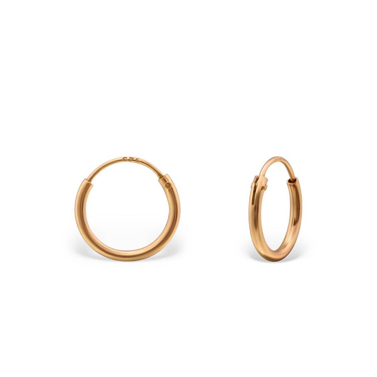 Sterling Silver Rose Gold Plated Hoop Earrings