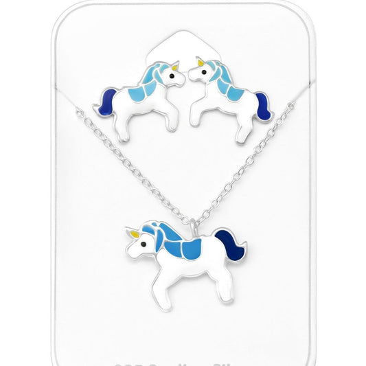 Kids Silver Unicorn Jewellery Set