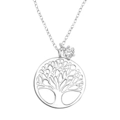 Sterling Silver Cubic Zirconia Tree Of Life Necklace