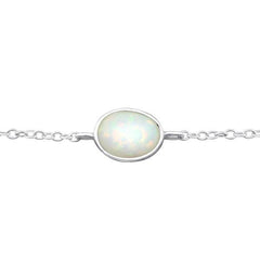 Silver Opal Bracelet-Fire Snow