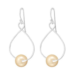 Silver Dangle Earrings With Pearls