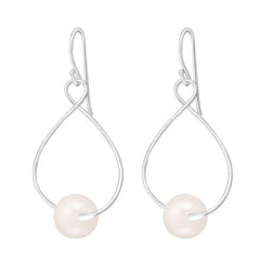 Silver Dangle Earrings With Pearls