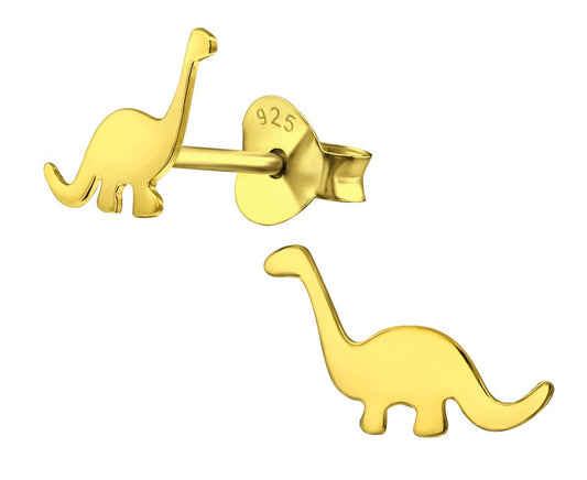 Sterling Silver Children's Silver Dinosaur Stud Earrings