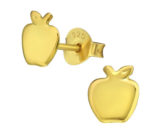 Sterling Silver Apple Stud Earrings