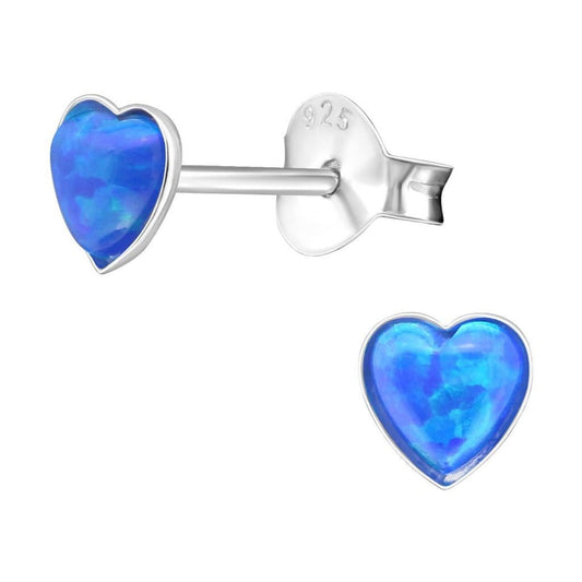 Opal Silver Stud Earrings