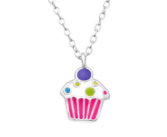 Kids Sterling silver Cupcake necklace