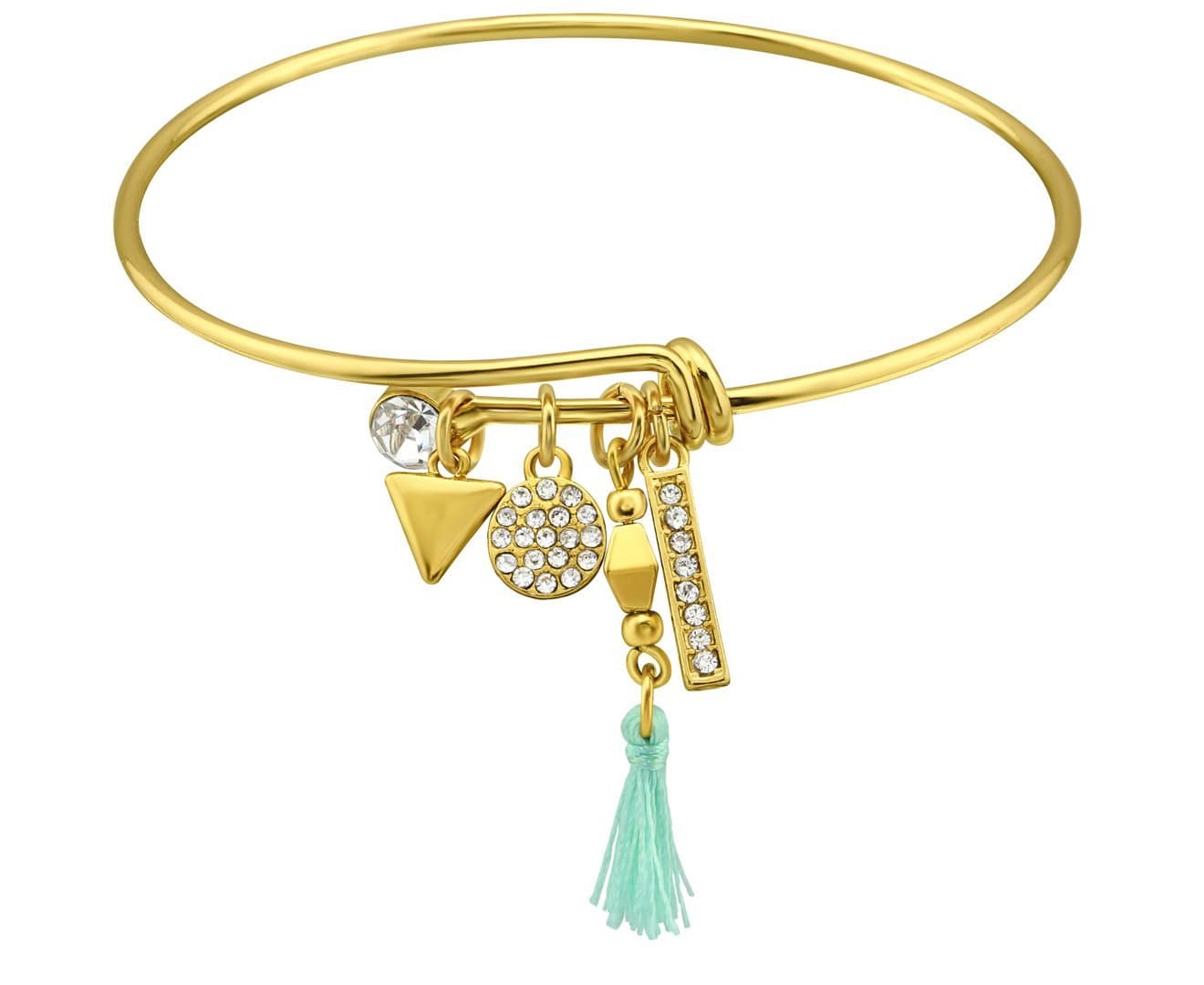 Geometric Charms Bangle Bracelet