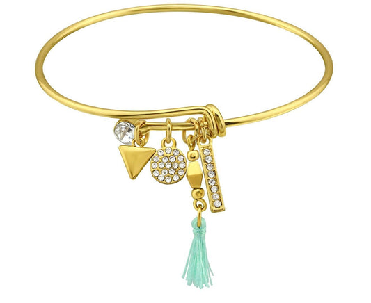 Geometric Charms Bangle Bracelet