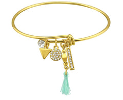 Geometric Charms Bangle Bracelet