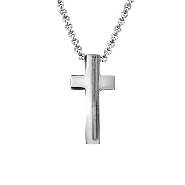 Mens Stainless Steel Cross Necklace