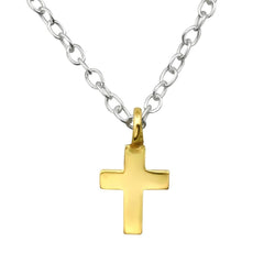 Gold Plated Sterling Silver Cross Necklace