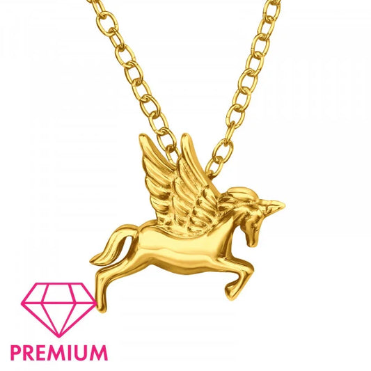 Gold Unicorn Necklace for Girls