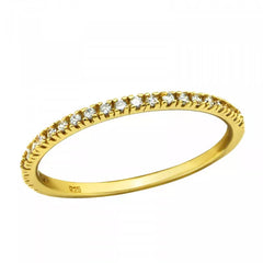 Gold CZ Line Ring