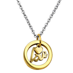 Love Charm Necklace Gold Plated