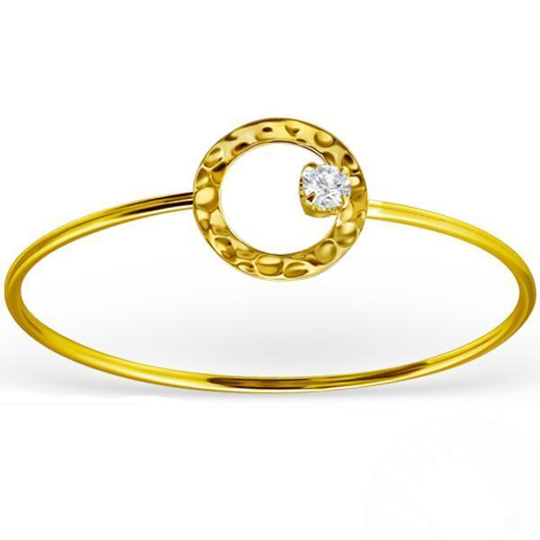 14 K Gold Plated Silver Round Bangle Bracelet