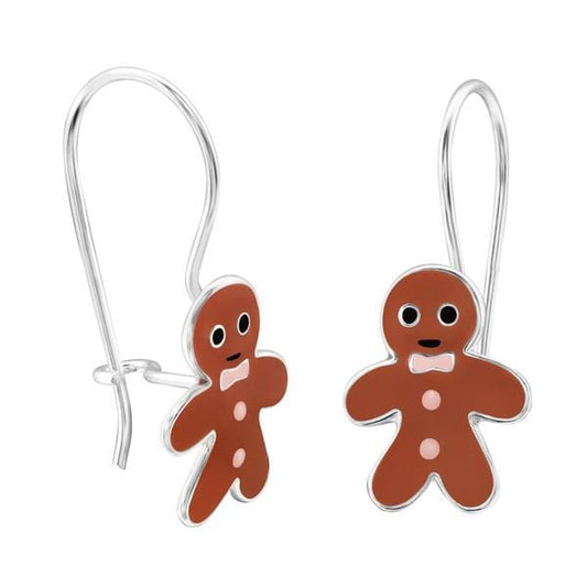 Kids Silver Gingerbread Earrings