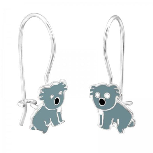 Kids Silver Koala Earrings