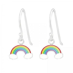 Kids Silver Rainbow Earrings