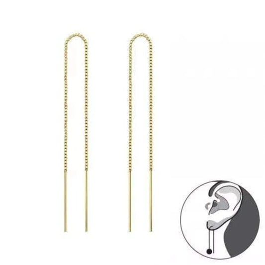 Gold Plated long Thread Earrings