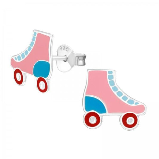 Kids Sterling Silver Roller Skate Ear Studs