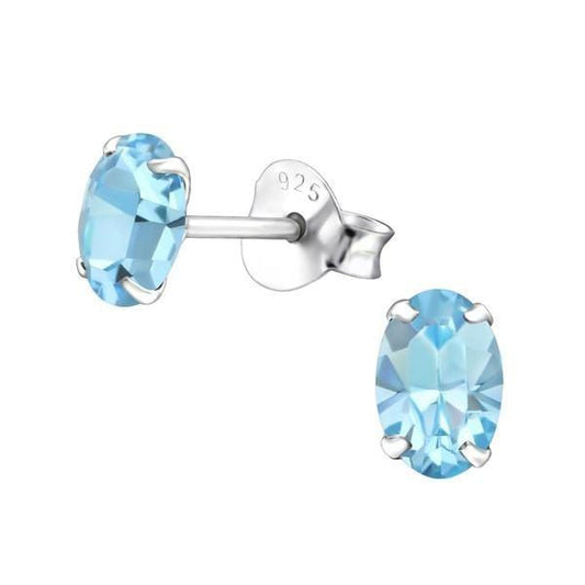 Pink Faceted Swarovski Crystal Aquamarine Earring Stud