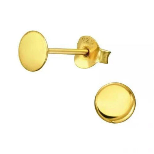 Gold Circle Stud Earrings