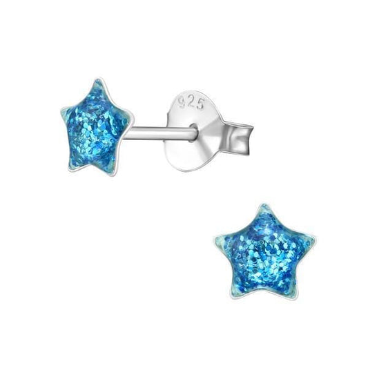 Kids Sterling Silver Star Stud Earrings