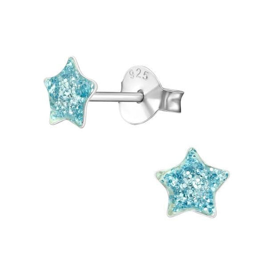 Kids Sterling Silver Star Stud Earrings