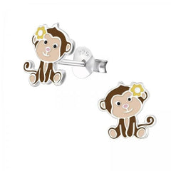 Silver Monkey Ear Studs