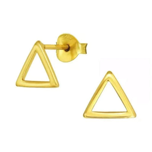 Gold Triangle Stud Earrings