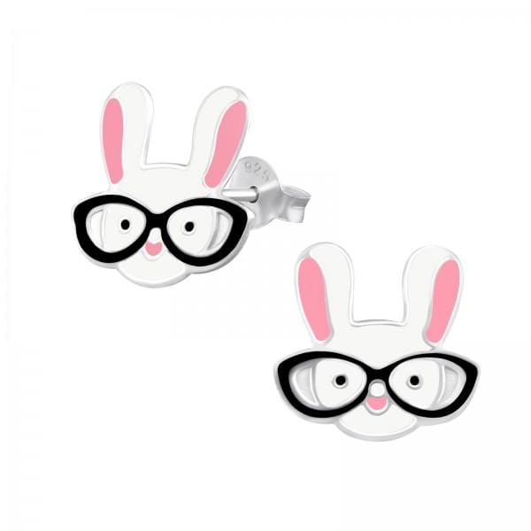 Kids Silver Rabbit Stud Earrings