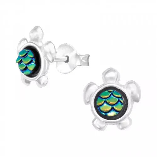 Kids Silver Turtle Stud Earrings