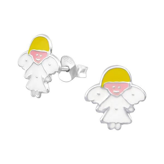 Kids Silver Angel Stud Earnings