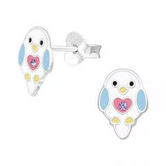 Kids Silver Chick Stud Earrings