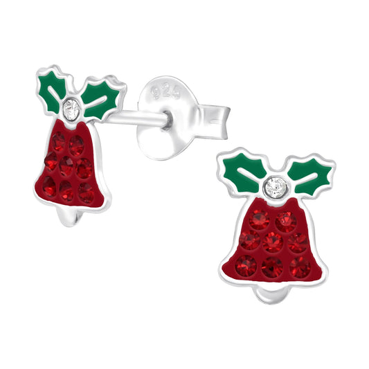 kids Silver Bell Stud Earrings