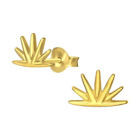 Silver Gold Plated  Spike Ear Studs