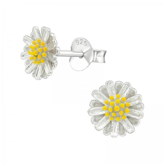 Silver Flower Stud Earrings