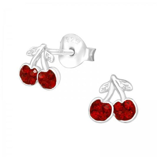 Silver Cherry Ear Studs