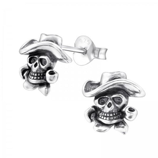 Silver Skull Stud Earrings