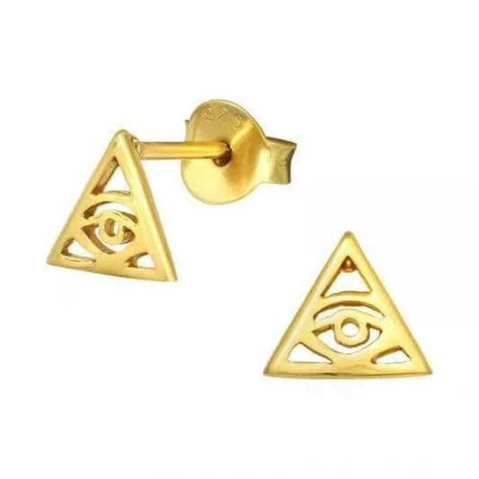 Silver Gold Evil Eye Stud Earrings